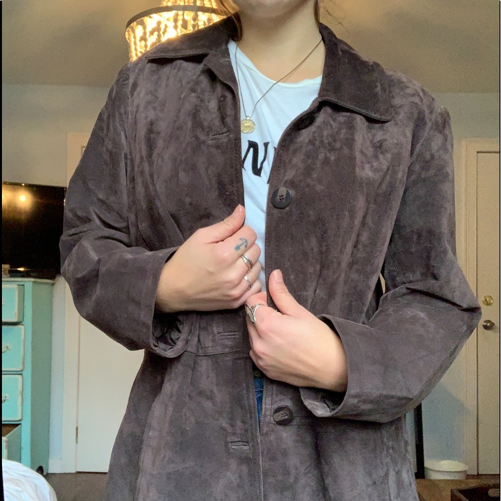 Brown leather jacket
